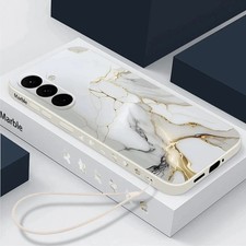 Phone Case For Samsung Galaxy S25 S24 Ultra S23 FE S22 S20 Silicone Marble Cover
