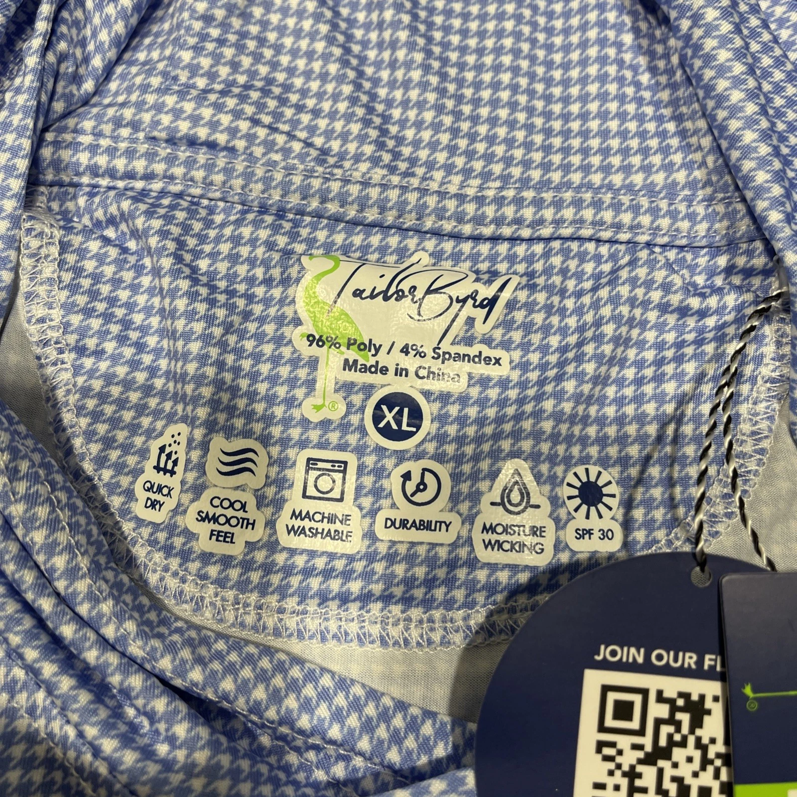 VETEMENTS Pullover Tailorbyrd Performance uomo XL blu pied de poule manica lunga golf felpa con cappuccio