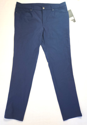 Lululemon ABC men pant warpstreme slim fit commuter trousers navy blue NWT 36/32