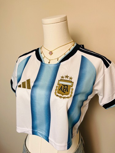 Women's Adidas Argentina World Cup Cropped Jersey - Picture 2 of 10