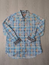 Men's Robert Graham Long Sleeve Shirt Size Large Classic Fit Button Up...