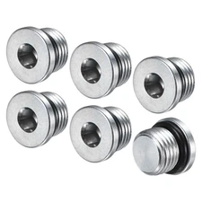6-Pack 9/16-18UNF Inner Hex Head Pipe Fitting Plug, Sensor Socket Plug