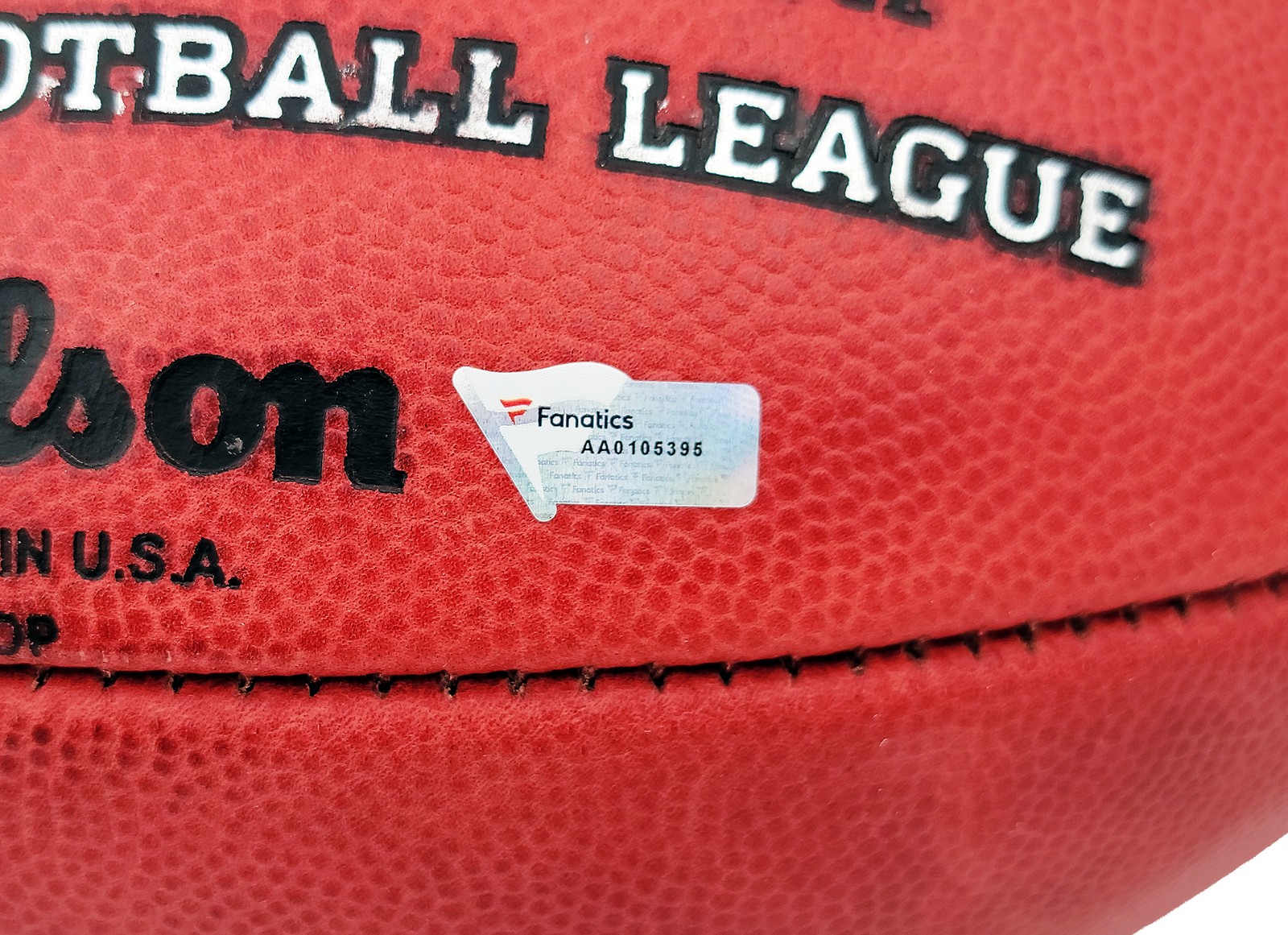 Tom Brady Auto Official NFL Leather Football Patriots 7x SB Champ Fanatics Holo view 6