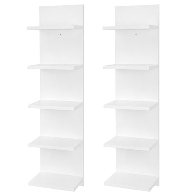 5 Tier Wall Shelf Unit,Vertical Column Shelf Floating Storage Home Decor Orga...
