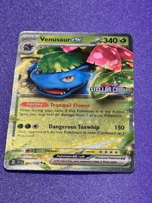 VENUSAUR EX STELLAR CROWN STAMP 001/142 POKEMON TCG PROMO GAMESTOP