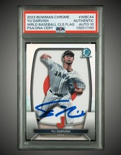 Yu Darvish Signed 2023 Bowman Chrome WBC Japan Flag #WBC44 /499 PSA 10 AUTO