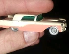 VINTAGE LESNEY MATCHBOX #75 FORD THUNDERBIRD WHITE & CORAL 1960 GRAY WHEELS