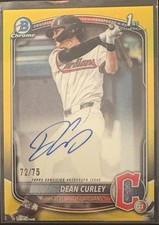 Dean Curley Bowman Chrome 2025 Yellow Refractor /75 Auto