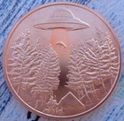 1 oz. ALIEN ABDUCTION - HUMANS Alien Series .999 fine copper round