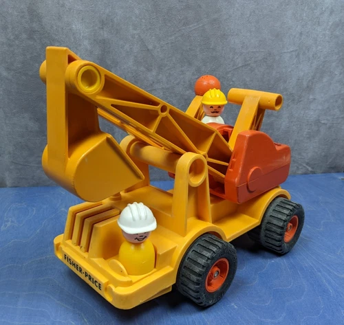 Vtg Fisher-Price Pre-Husky Construction #301 Loader & 2 Figures 1970s MADE USA