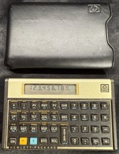   Vintage Hewlett Packard HP 12C Financial Calculator Gold -NEW BATTERY -TESTED