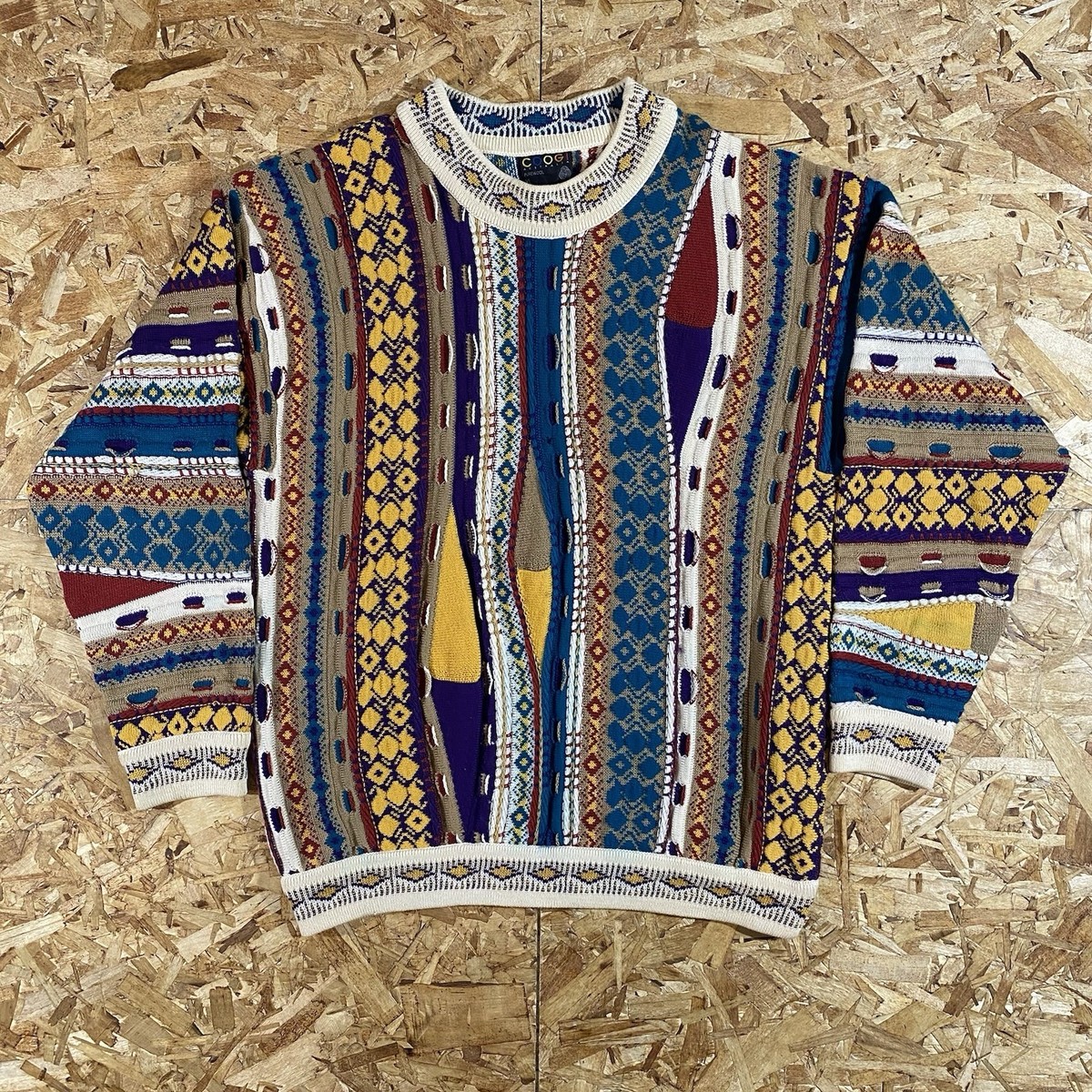 S*a様 90s Coogi 3D design knit sweater y2 90s COOGI 3D Knit Sweater Vintage Style Biggie Colorful