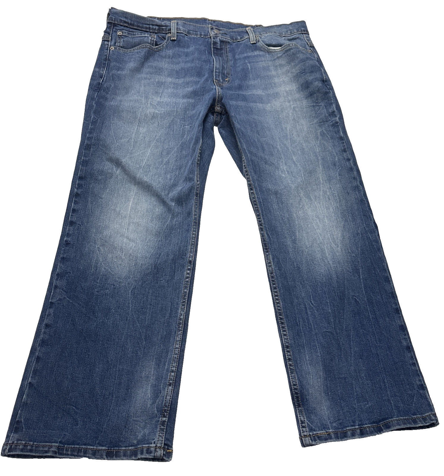 Levis 569 Jeans Mens 38x30 Blue Loose Straight Medium Wash Whisker Denim