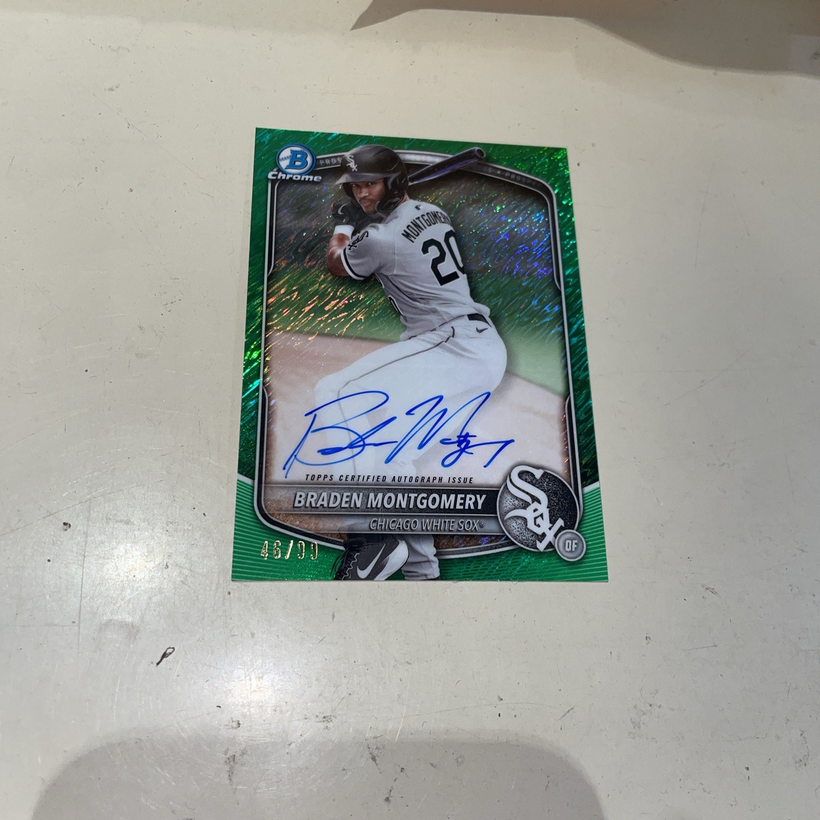 Braden Montgomery 2025 Bowman Chrome Green Auto Card /99 CPA-BM