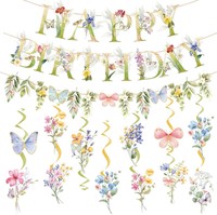 Blumen Girlande 12 StüCk Wildblume Deko HäNgende Spiralen Geburtstag Banner