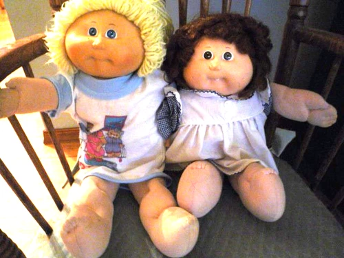 Lot 2 Cabbage Patch Kids Girls Dolls Coleco Blonde & Auburn 1978/1982 OAA,Inc
