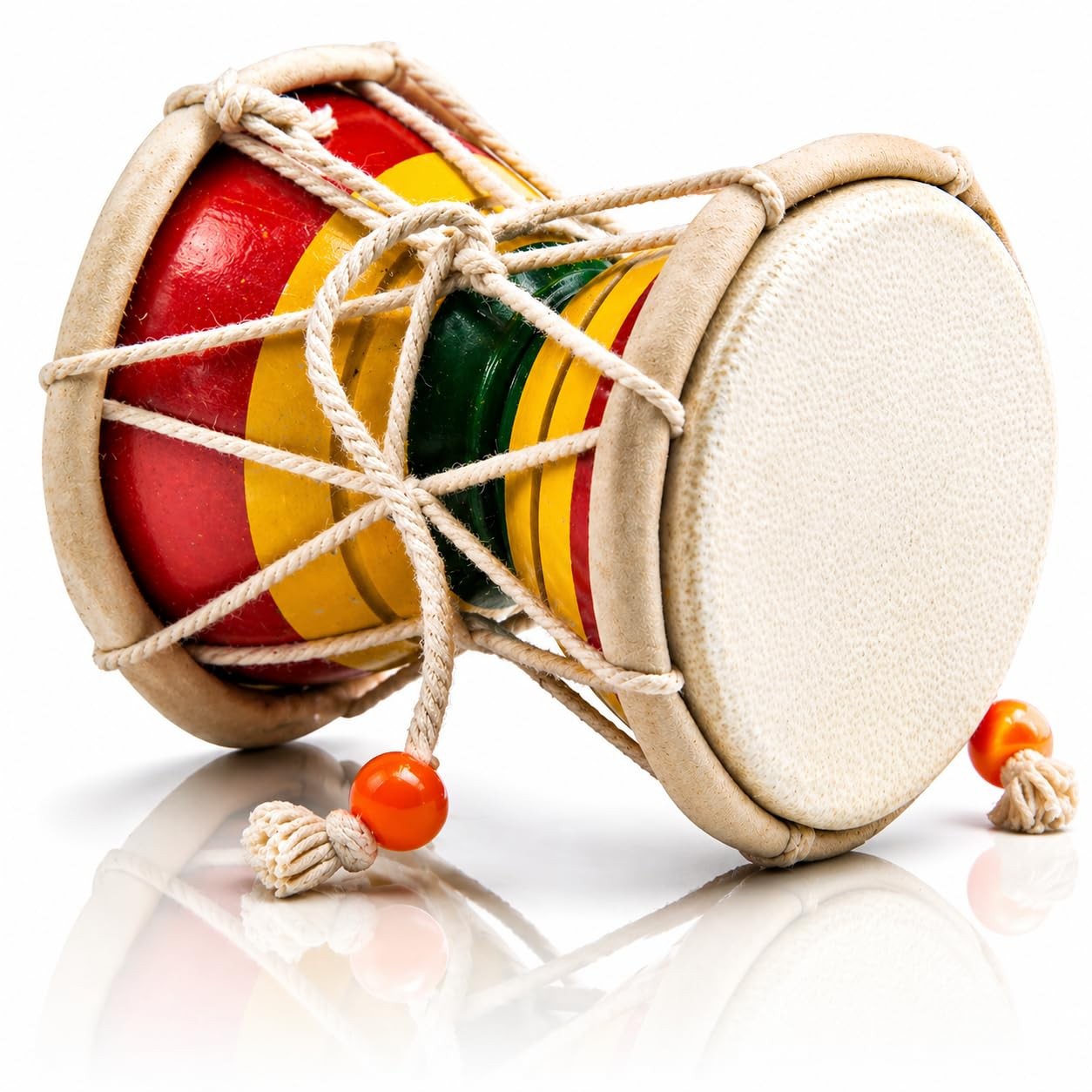 The Great Indian Bazaar Wooden Damru Hand Drum, 3"