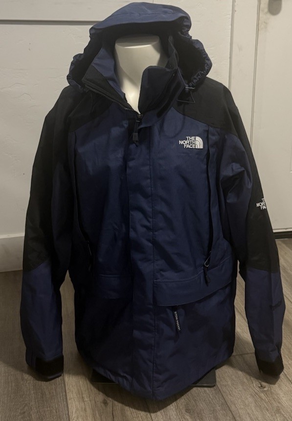 THE NORTH FACE hydroseal hooded full-zip parka jacket blue/black men’s size M