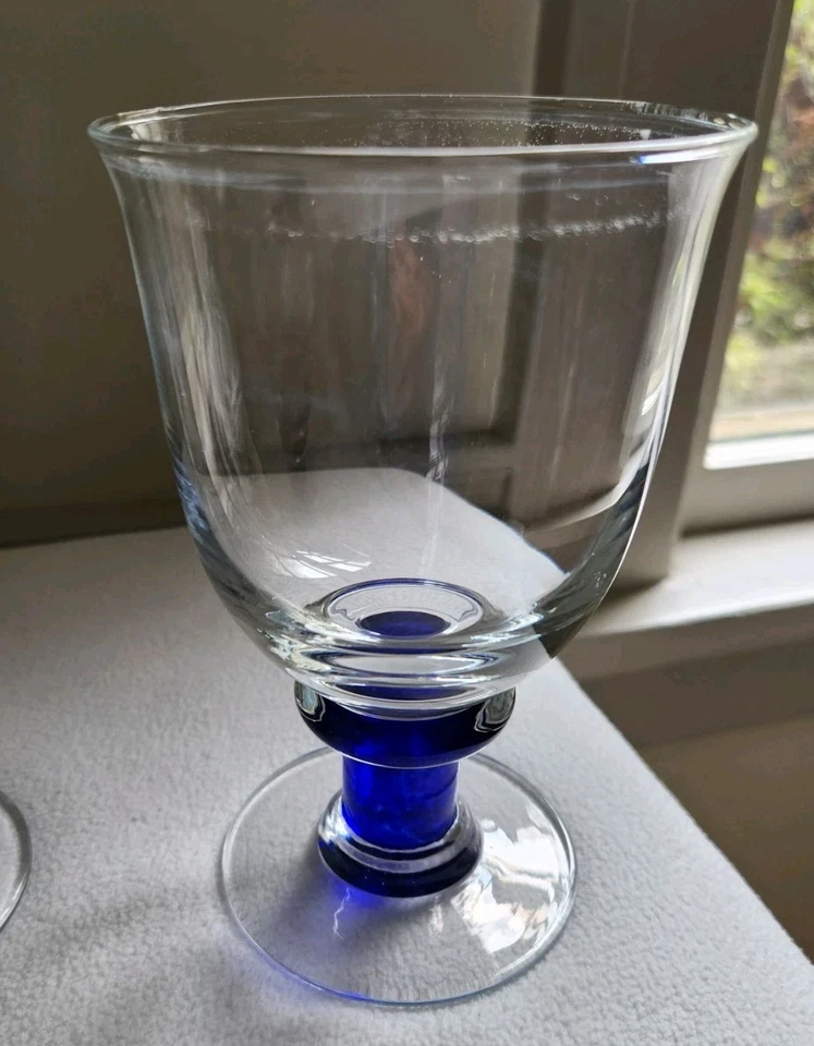 Denby Magnum Blue Stemmed Water Goblets (Set of 5) *PLEASE READ* - Image 4 of 4