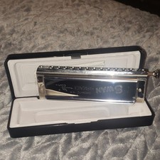 Swan Chromatic Harmonica 1248 Chrome High Polish Silver Black with Case
