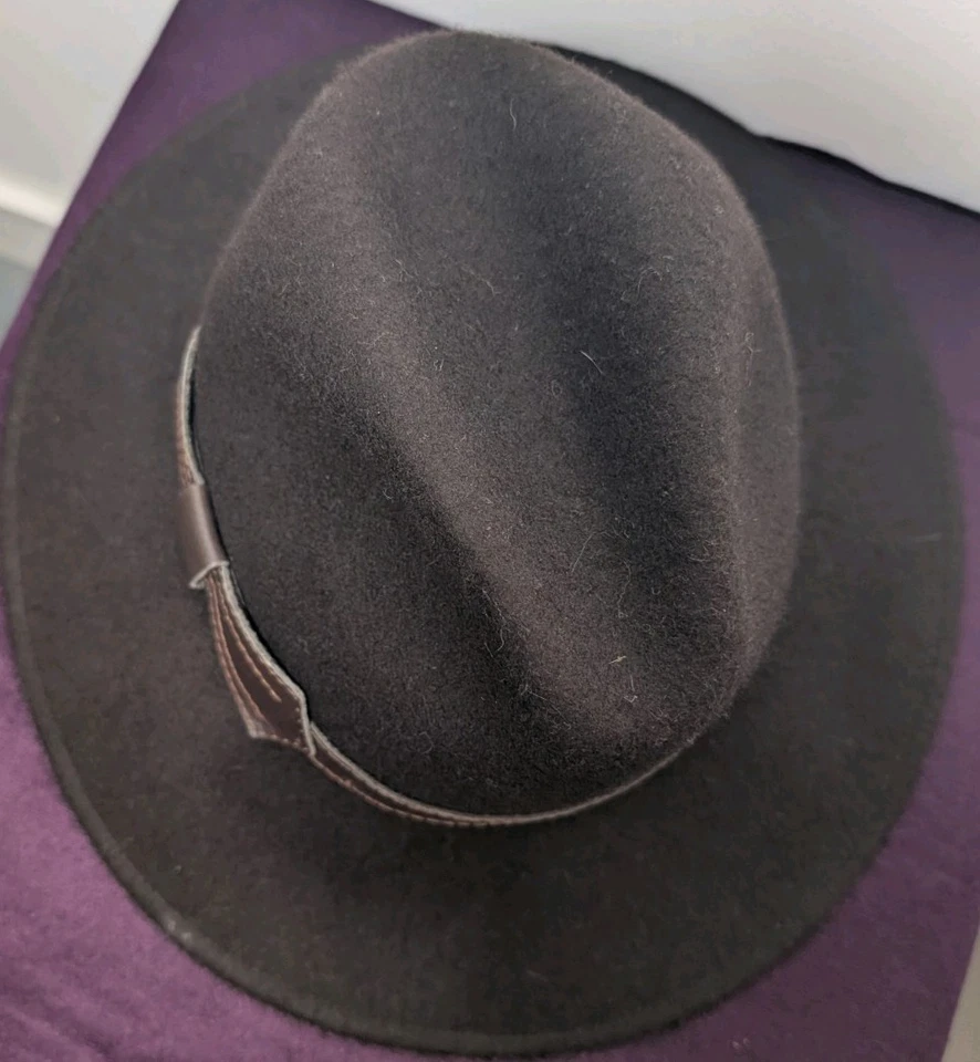 Sombrero Galliano Sorbatti 100% Lana Marrón Hecho en Italia Clásico Ala Ancha Foto 4 de 4