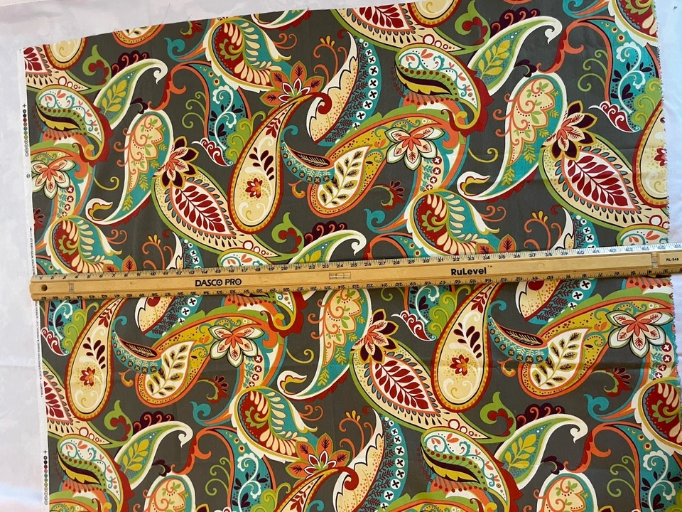 2 Covington Fabrics Whimsy 2013 Floral Paisley Canvas Cotton Duck 50x44 & 23x30 - Image 2 of 4