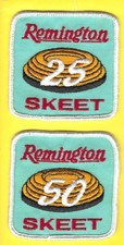Lot of 2 Remington Skeet 25 50 Straight Shooting patches