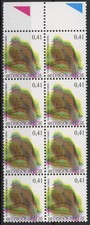[2543] Belgium 2002 birds stamps (8x) VF MNH se tenant with dubble printing