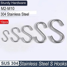 S Hooks 304 Stainless Steel S Hooks for Home  Garden, Heavy Duty Adjustable Han