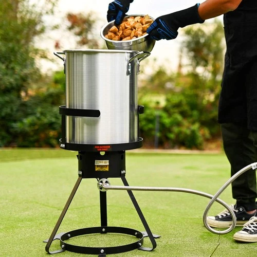 30Qt Turkey Deep Fryer Deluxe Aluminum 37,000 BTU Outdoor Boiler Roaster Clam...