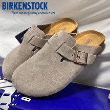 Birkenstock Taupe Suede Leather Boston Soft Footbed UK SIZE