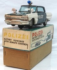 Ichiko POLIZEI police car white green small remote control missing tin toy car b