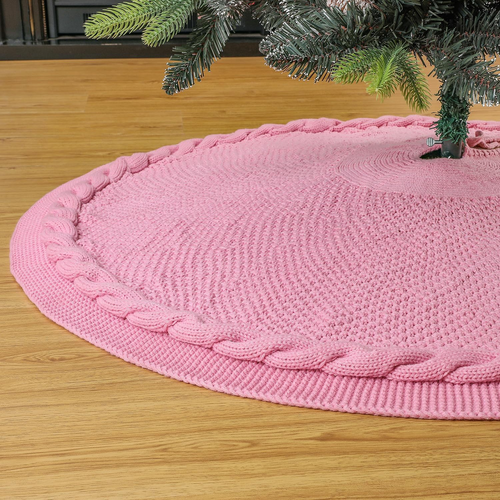 Christmas Tree Skirt,Luxury Cable Knit Knitted Thick Rustic Xmas ...