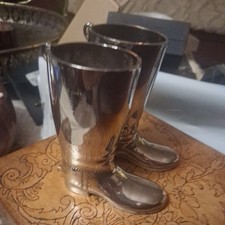 VINTAGE GRENADIER SILVER PLATED BOOTS  1 OUNZE AND 1 1/2 OUNZE