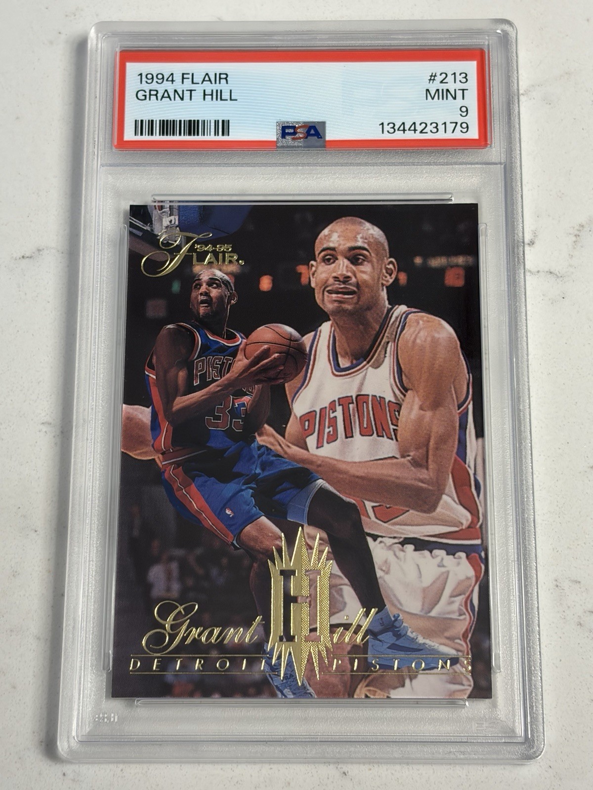 1994 FLAIR #213 GRANT HILL ROOKIE RC PSA 9 MINT