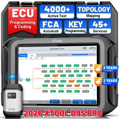 2026 XTOOL D9S PRO Auto Diagnostic Bidirectional Tool Scanner ECU Key Programmer