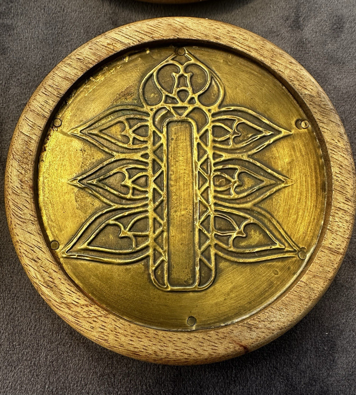 Set of 4 Cravings by Chrissy Teigen Wood & Brass Coasters