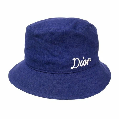Chapeau seau broderie logo Dior 22aw dos oblique 293C906B4511 taille M bleu occasion