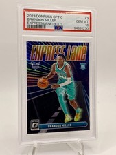 2023-24 Donruss Optic  Express Lane Brandon Miller Holo Prizm RC PSA 10 Low pop
