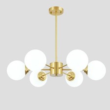 Sputnik Chandelier 6-Light Globe Modern Light Fixture Pendant Lighting Room Gold