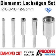 5 x Diamant Bohrkrone Feinsteinzeug Granit Glas Fliesen Bohrer Ø 6 8 10 12 25 mm