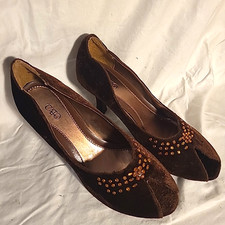 Vintage Women's Shoes Heels Brown by Cato Size 9, NOS