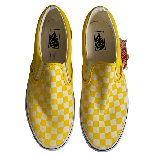 Sneaker classiche a scacchiera VANS nuove con etichette Cyber giallo taglia M11 5 W13 0