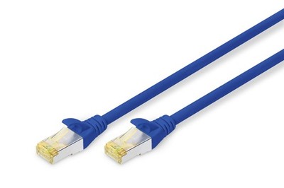 DIGITUS CAT 6A S-FTP patch cord, Cu, LSZH AWG 26/7, length 0.5 m, color blue Pat