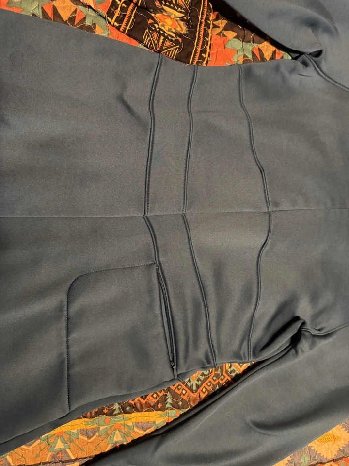 Vestido suéter tejido acanalado cremallera 1/4 azul manga larga Athleta para mujer talla grande Foto 2 de 4