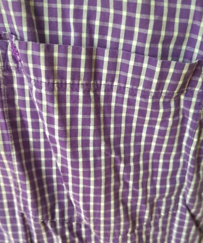 Men's Shirt Sz L Purple White Striped Long Sleeve Button Up Cotton IZOD - Picture 3 of 7