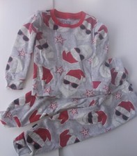 EUC 2 PC Kids Christmas Pajamas 9 -12 Month The Children's Place Santa Clause
