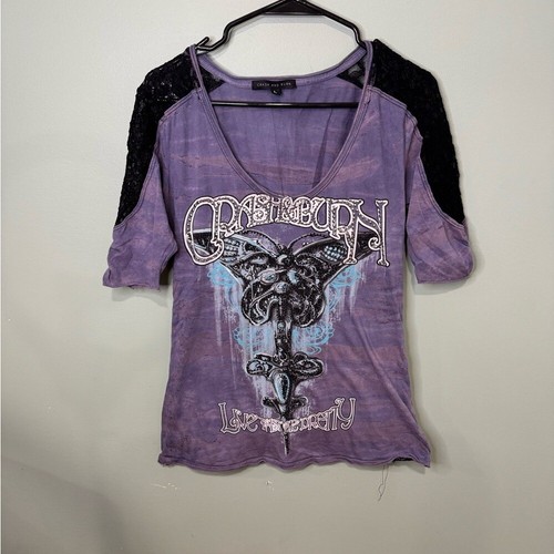 Crash & Burn Purple Graphic Women's Top