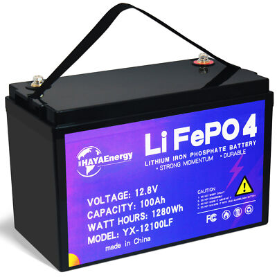 LiFePo4 12V 100Ah Battery Pack for RV Deep Cycle Solar Golf Cart Marine System
