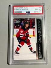 UD 2021-22 DAWSON MERCER YOUNG GUNS PSA 10 #459 NEW JERSEY DEVILS ROOKIE YG RC